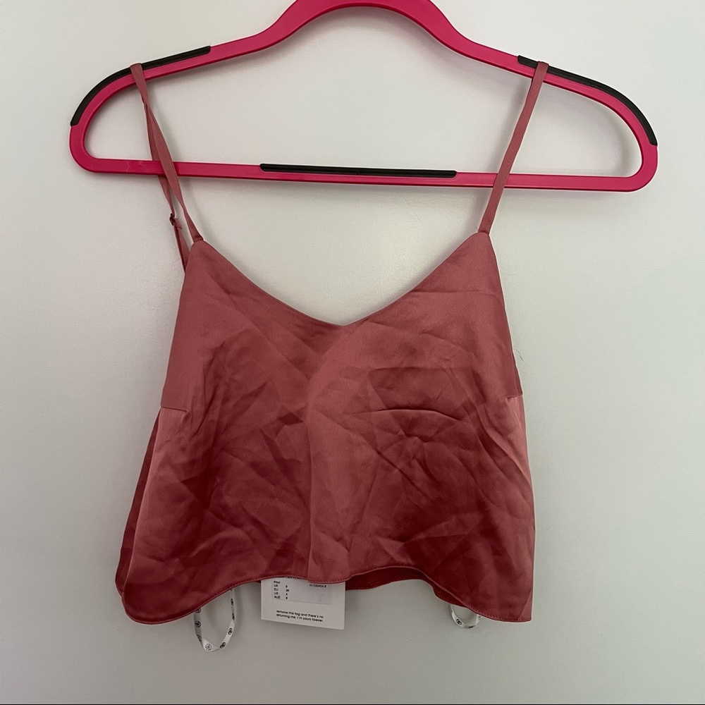 Missguided Cropped Cami/Shorts PJ Set Blush Size 4